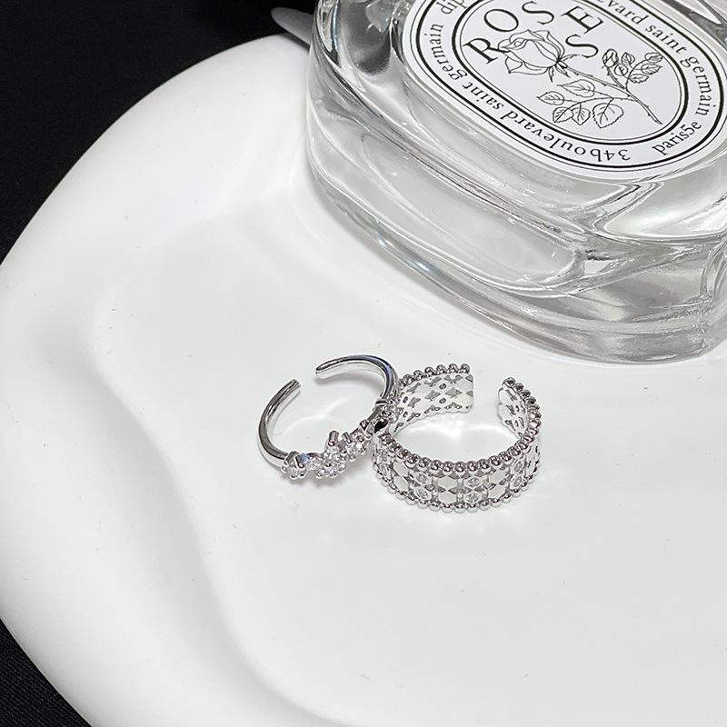 Стильное и простое кольцо с круглыми бусинами по краю, с вырезами, открытое, штабелируемое, с сотовым узором, в холодном стиле, персонализированное украшение