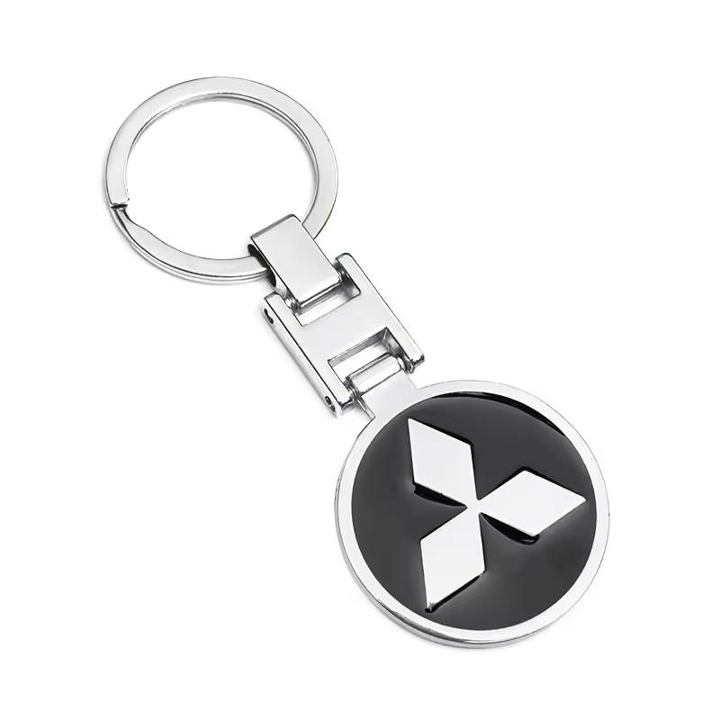 For Mitsubishi Lancer OTO ASX L300 Montero L200 Mirage Outlander Delica Pajero Car Metal Keychain Auto Key Rings Holder