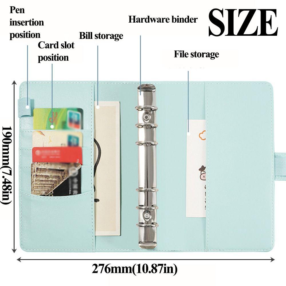 Pu Leather Saving Money Binder Macarone Color Budget Binder Loose-Leaf Notebook Savings Handbook