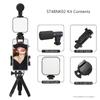 Smartphone Vlogging Kit Tripod Phone Holder + Microphone + Video Light + Clip + 3.5mm TRS to TRRS Audio Cable for Live