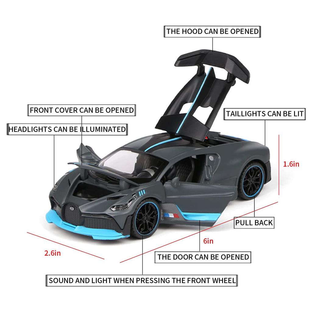 1/32 масштаб Divo, литая под давлением модель автомобиля, игрушечная машина с откатным механизмом, звуком и светом для детей, коллекция подарков для мальчиков и девочек