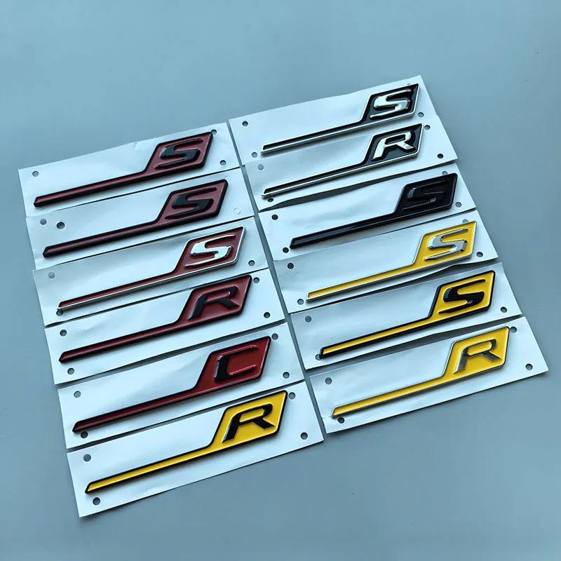Long Underline S R C Badge ABS Car Emblem for Mercedes Benz AMG C63S E63S GTS GT63S GLC63S A45S CLA45S GLE63S Trunk Logo Sticker HL8