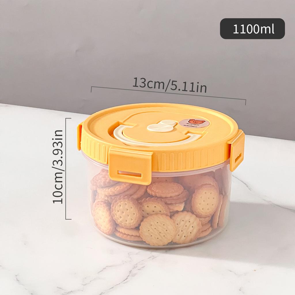 Plastic Cereals Storage Tank With Handle Moisture-Proof Pasta Snack Spice Container Sealed Food Storage Box Kitchen Organizer