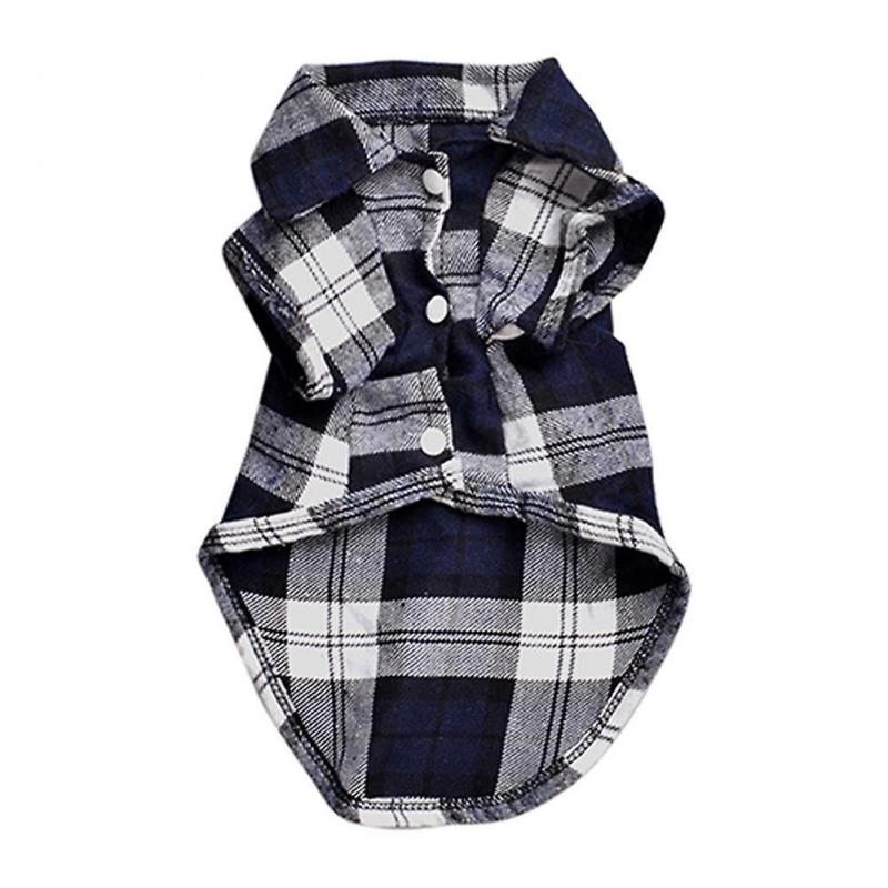 Cute Pet Dog Puppy Plaid Shirt Coat Clothes T-Shirt Top Apparel