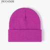 Available Autumn and Winter Warm Thickened Double Beanie Hat Simple Men's Women's Knitted Hat