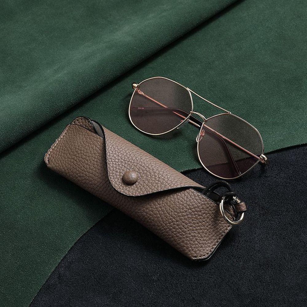 Eyewear Protective Case Sunglasses Storage Bag PU Leather Glasses Case Hanging Eyeglasses Holder