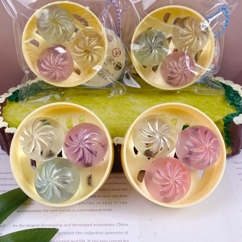 Cute  Dumpling Bun Toy 1/3Pcs with Steamer Squeeze Stress Relief Fidget for Kids Classroom Reward Gift