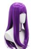 Фиолетовый синтетический парик с длинными прямыми микрокудрями для женщин, вечеринка, косплей, музыкальный фестиваль, маскарадный бал, подарки