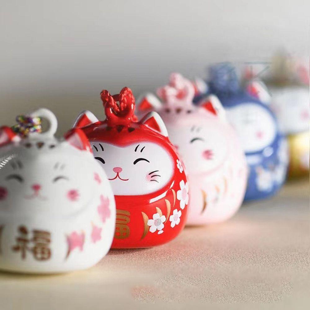 Gifts Car Key Door Key Charm Lucky Cat Keychains Maneki Neko Keyrings Pendant Bag Decoration