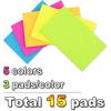(15 Pads) Sticky Notes 3x5 in Bright Stickies Colorful Super Sticking Power Memo Pads Strong Adhesive