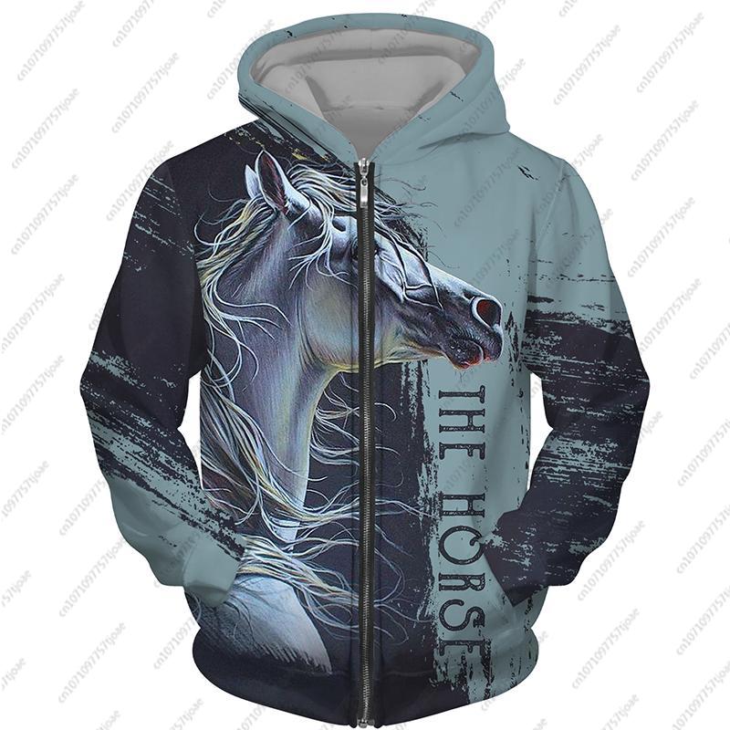The Dream Wild Horse Run 3D Print Sweatshirt Hoodie Men/Women Autumn Warm Fleece Funny Jumper Fashion Design Animal Pullover