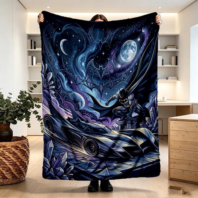 Batman Print Blanket - Soft & Comfortable, for Bedroom, Travel, Sofa, Home Decoration - Birthday Christmas Gift for Friend