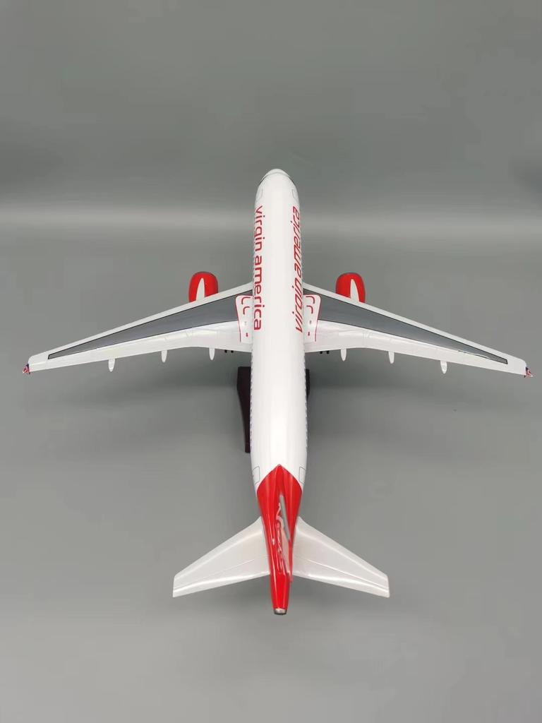 Литая смола Модель самолета 1/80 47СМ Самолет A320 Авиалинии Virgin Air Свет С Колесами Шасси Коллекция Дисплей Офис