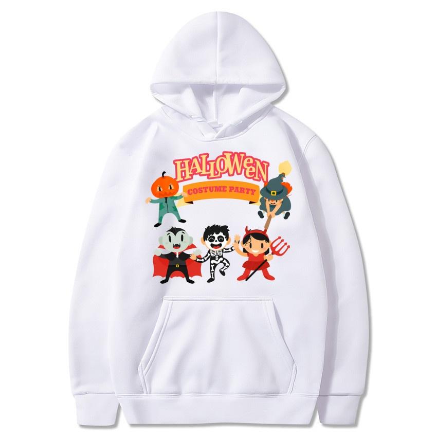 2025 Autumn/Winter New Halloween Party Printed Hoodie Solid Color Animation Daily Hoodie Casual Fashion Street Warm Hoodie