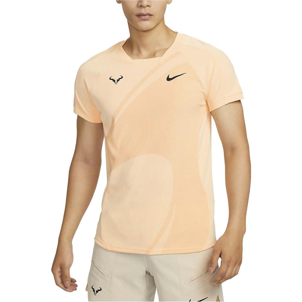 Nike Dri-Fit Adv Rafa Solid Quick-Dry Tennis Short Sleeve T-Shirt Men Tops Ice-Peach-Red DV2878-801