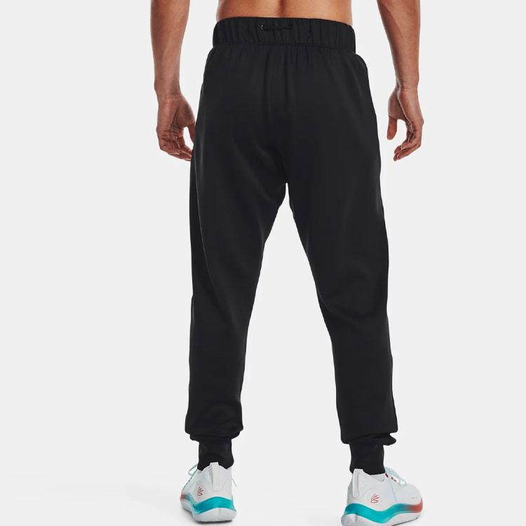 Under Armour Solid Color Logo Print Warm Joggers Men Bottoms Black 1374297-001
