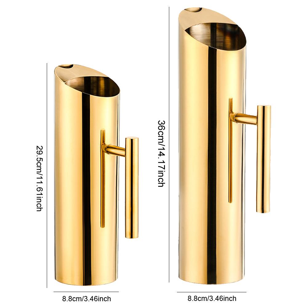 1.5/2L Gold Juice Pot Large Capacity Stainless Steel Modern Drinks Pitcher Red Wine Divider Container for Home Restaurant Bar