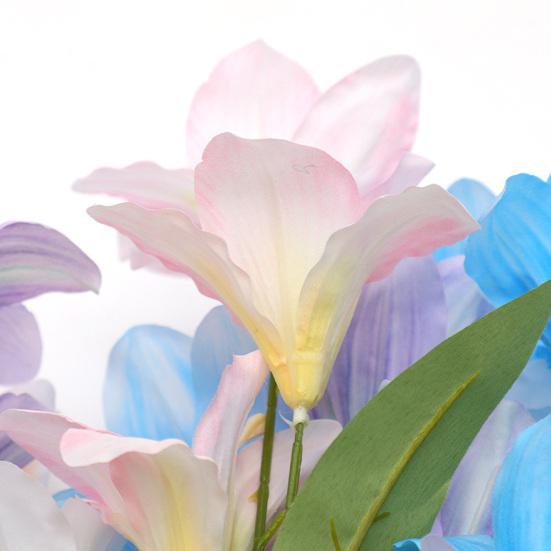 Simulated Flower Fake Lilies Silk Material Home Office Wedding Party Appearance Faux Flower Christmas Decoration