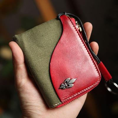 Практичная многофункциональная кожаная сумка для карт в стиле милитари, сумка для мелочи, первый слой из коровьей кожи, сумка для ключей на молнии
