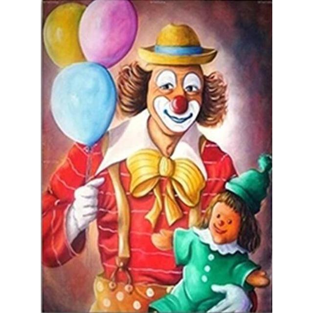5D Diy Diamond Painting Humorous Clown Embroidery Full Round Drill Cross Stitch Kits Mosaic Pictures Handmade Home Decor