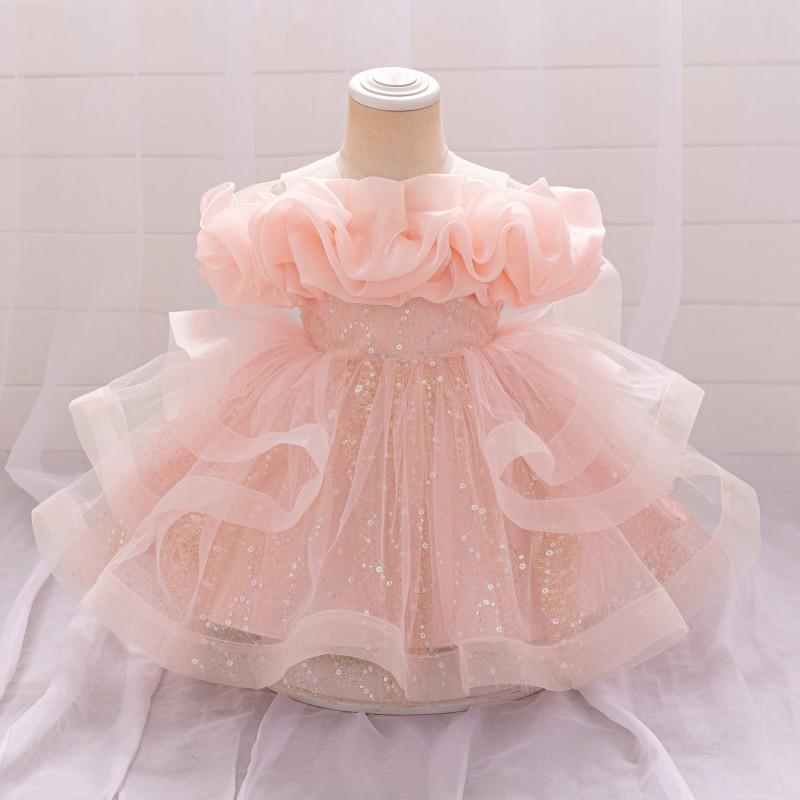2026 Girls Princess Tulle Sequin Dress Kids Party Prom Gown Toddler