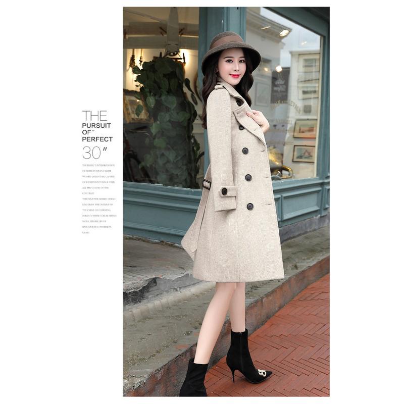 Осенне-зимнее утолщенное шерстяное женское пальто Пальто