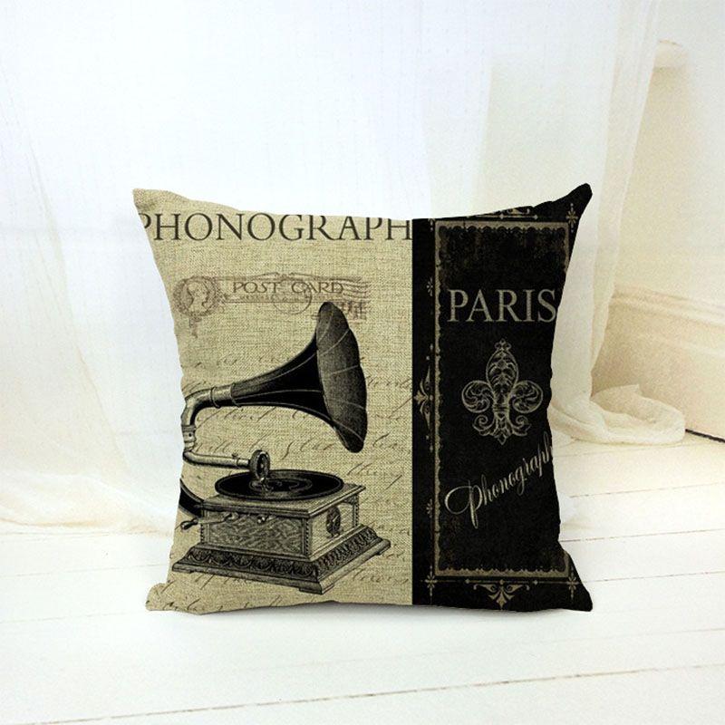 Chic Vintage Cotton Linen Throw Pillow Case Cushion Cover For Sofa And Bedside
