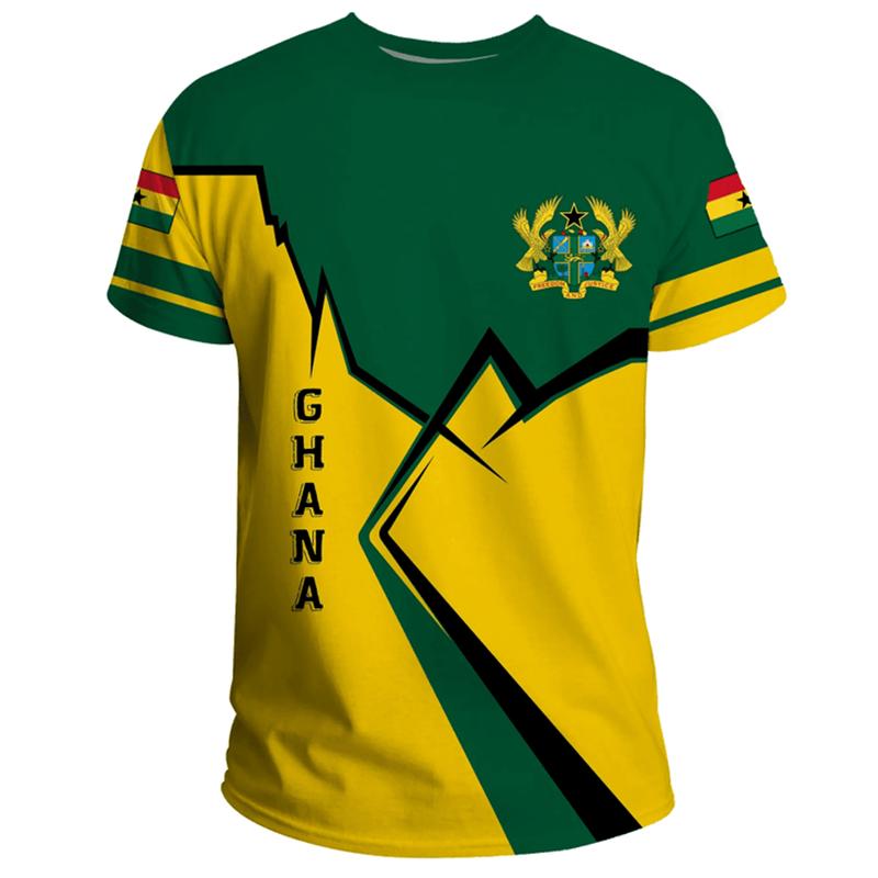 3D Ghana Nationa IndependenceDay Printed T Shirt The Republic-of Ghana Emblem Flag Graphic Tee-shirts For Men Mens Clothing Tops