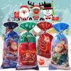 50/100Pcs Christmas Gift Bags Christmas Decorations For Home 2025 Xmas Gifts New Year 2026 Santa Claus Snowman Packaging Bags