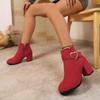 Fashion Women Ankle Boots Trend Outdoor Boots Retro Round Toe Platform High Heels Shoes for Women Spring Autumn Comfortable Boots Female