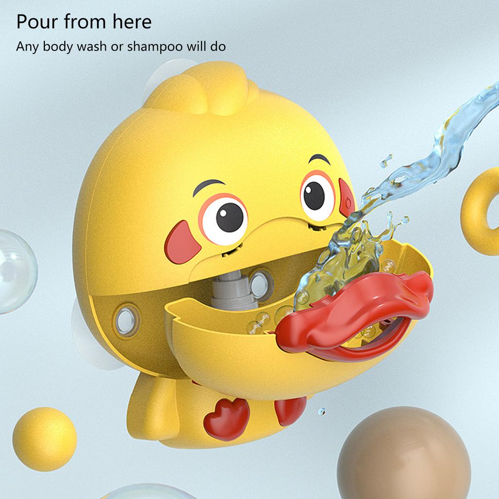 Машина для пены для ванны Желтый утенок Игрушки для купания для детей с музыкой и пузырями Веселье для детей 1-5 лет
