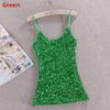Polyester Sequin Tank Top For Women Spring Slim Fit Casual Blouse