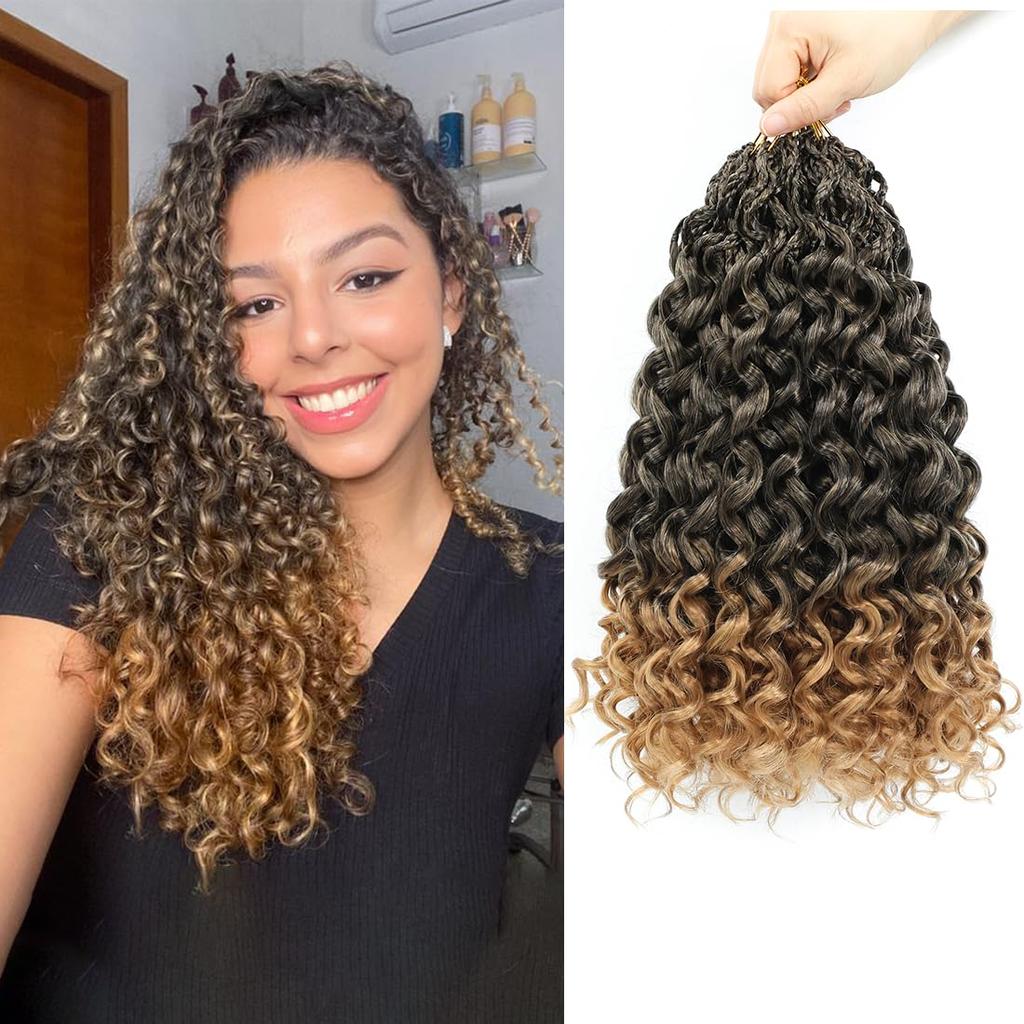 Коробка Gogo Curl Crochet Hair для черных женщин, с петлями, короткие, океанская волна, crochet hair, водная волна, пляжный curl, crochet braiding hair