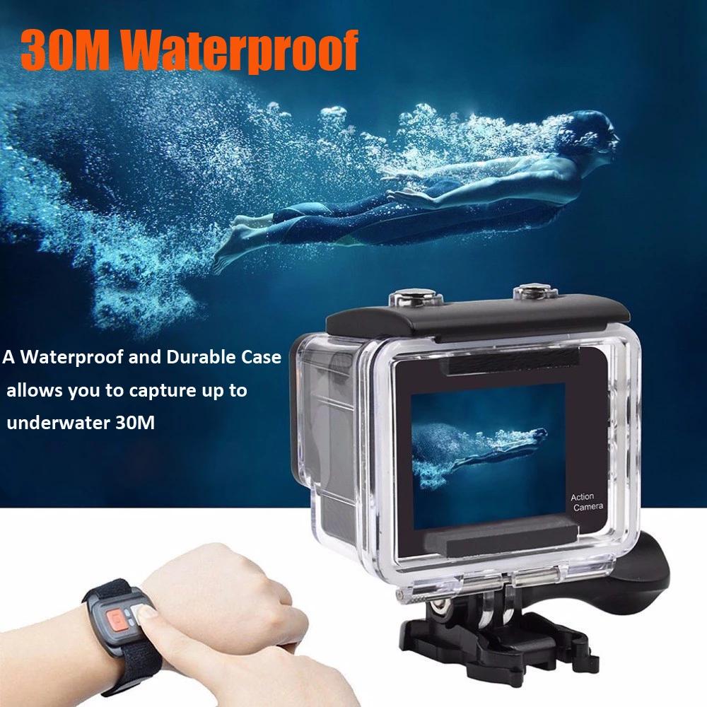 4K Ultra HD Action Camera Double IPS LCD WiFi 20MP 170D Webcam DVR 30M Waterproof Sport DV Helmet Video Camera Allwinner V3