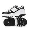 29-40 Детские четырехколесные разборные плоские туфли Runaway Shoes / Колесные скейт-кеды с колесами для женщин