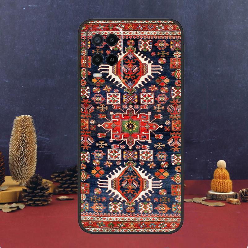Persian Carpet Floral Pattern For OPPO A58 A78 A98 A15 A16 A17 A76 A96 A77 A52 A72 A5 A9 A79 A94 A74 A57S A53S A54S Case