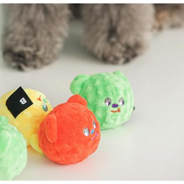 Bye Me Dog Bear Candy Ball Squeak Toy 3-piece Set 5.5 X 5.5 Cm, Red, Green, Yellow, 1 Set