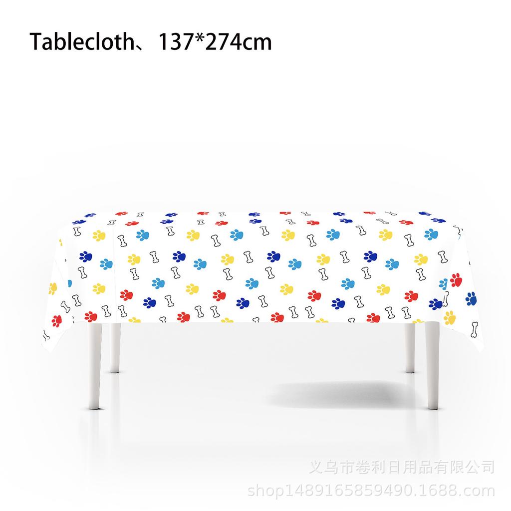 Paw Prints Party Supplies Birthday Decorations Tableware Decorations Banner Tablecloth Napkin Knives And Forks Spoons Paper Cups Paper Towels