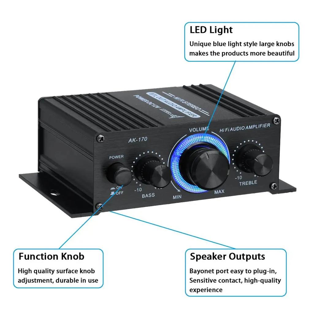 Домашний Мини Усилитель DC12V Аудио Усилитель Мощности Стерео Сабвуфер Bluetooth Плеер Для Домашних Динамиков и Автомобильных Медиа Систем