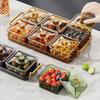 Modern Divided Serving Dishes Translucent Fruit Storage Tray Dried Fruit Plate  Bedroom