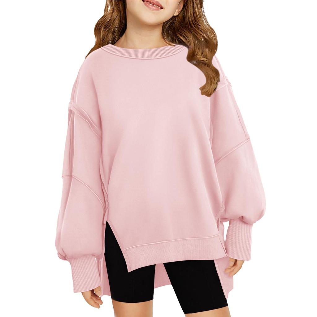 Boys Girls Children's  Loose Solid Color Shirt Sweatshirt Tops