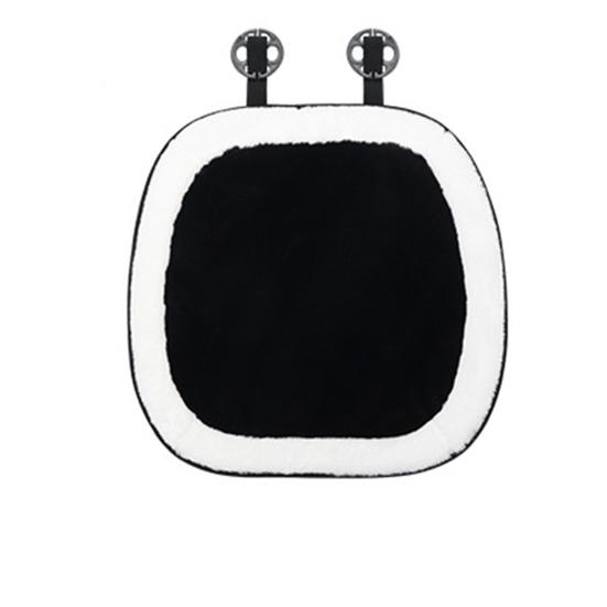 Уютная подушка для автомобильного сиденья, зимняя плюшевая четырехсезонная черно-белая волокнистая грелка, автомобильные аксессуары