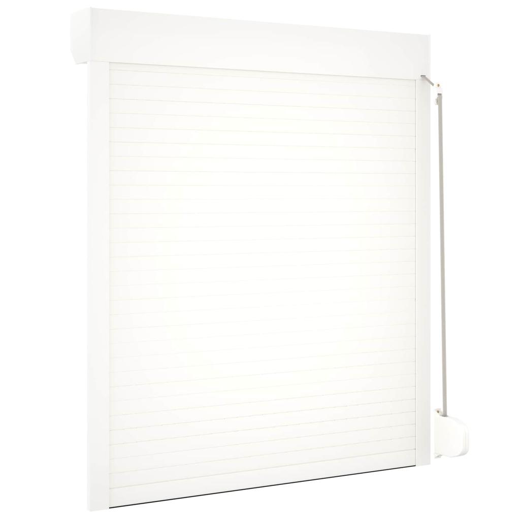 White Roller Shutter 110 x 130 cm Aluminum and Polyurethane
