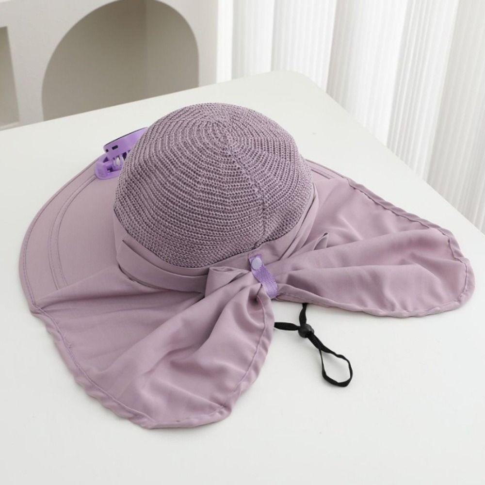 Breathable Sun Cap Anti-UV Fisherman Hat Sunscreen Cap Solar Fan Cap Sun Protection