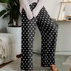 Pajama Pants , Sleepwear , Casual Drawstring Elastic Waist Pants , Comfortable Straight-leg Loose Pants