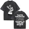 Tate McRae So Close To What  Album Tour Washed Tshirt Men Women Cotton Short Sleeve Summer Vintage T Shirt Tops Fans Gift