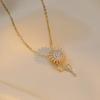 ZAKOL Exquisite Rotating Sunflower Zirconia Flower Pendant Necklace Fashion Plant Flowers Gold Color Chain Choker Necklace Gift