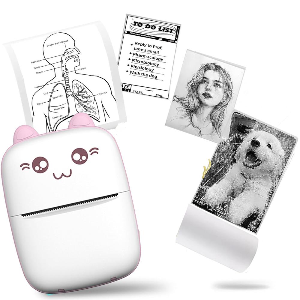 2024 Мини-термопринтер Принтер для самоклеящихся этикеток Портативный Bluetooth-принтер для фотопечати Портативный карманный принтер для Android IOS.