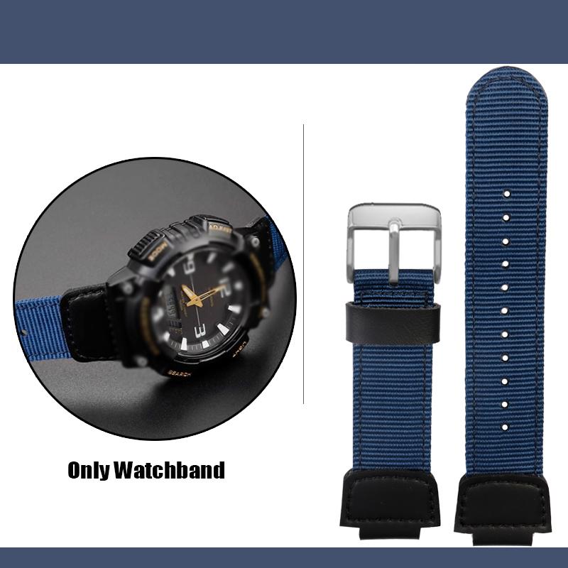 Для Casio нейлоновый ремешок W-735H AE-1200WH SGW-300/400H/500H AQ-S810W AE-1000/1300 MRW-200H Выпуклый 16 18мм Холст Силикон Ремешок для часов