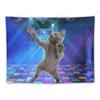 Musical Vibes & Feline Charm Wall Tapestries Decor Room Hanging Background Fabric for Party Wall Decor